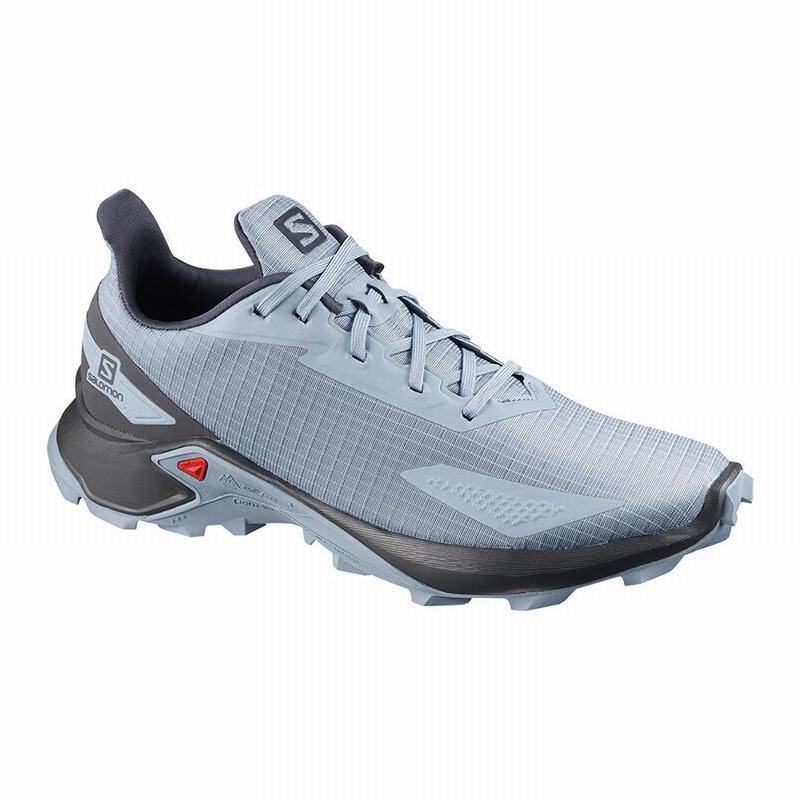 Salomon Singapore Mens Trail Running Shoes - ALPHACROSS BLAST Grey Blue/Grey Blue | 24967-ZBNY